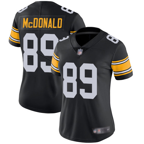 Women Pittsburgh Steelers Football #89 Limited Black Vance McDonald Alternate Vapor Untouchable Nike NFL Jersey